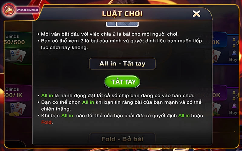 Chi tiết chơi từng vòng cược poker tại Sunwin