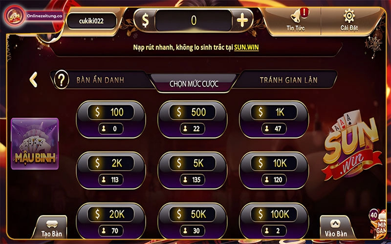Mậu Binh Sunwin | Game Đỉnh Cao Dành Cho Bộ Óc Nhạy Bén