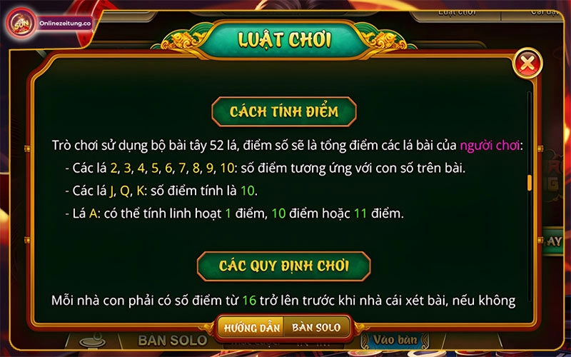 Tình huống đặc biệt trong xì dách hoàng gia Sunwin